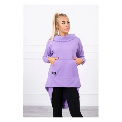 Long back sweatshirt with hood dark purple