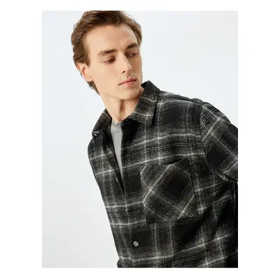 Koton Winter Long Sleeve Lumberjack Shirt with Pocket Detail