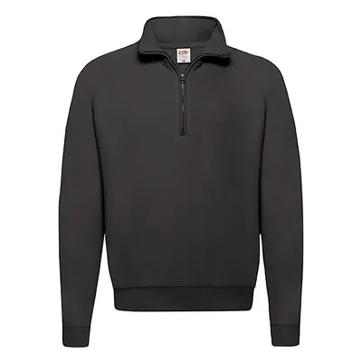 Black Men's Zip Neck Sweatshirt Fruit of the Loom