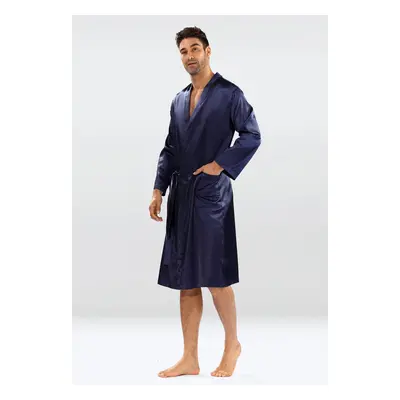 Férfi fürdőköpeny DKaren DKaren_Male_Housecoat_Christian_Navy_Blue