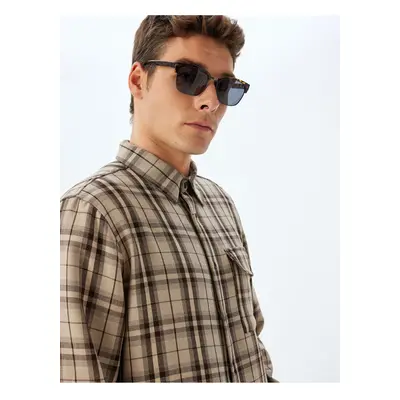 Koton Brown Plaid Men's Adult Shirt