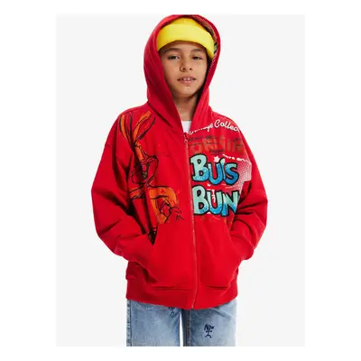 Red Kids Zippered Hoodie Desigual Bugs - Boys