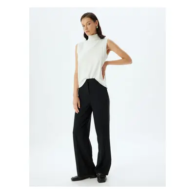 Koton Fabric Trousers with Side Stripe Detail Wide Leg