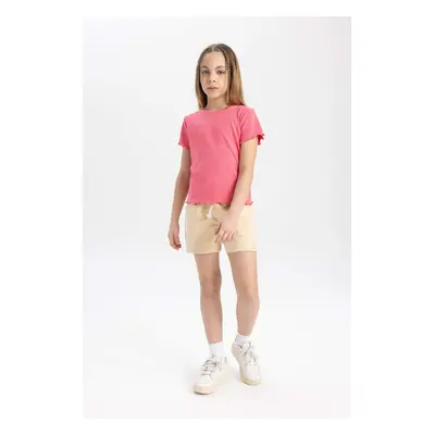 DEFACTO Girl's Pocket Woven Label Shorts