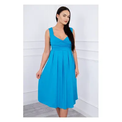 marka niezdefiniowana Dress with wide straps turquoise