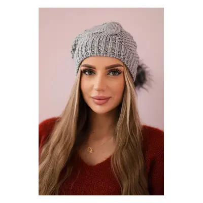 marka niezdefiniowana Cap with fleece Sandra K210 light gray