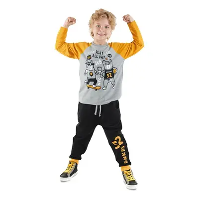 Denokids Play Allday Boy T-shirt Tracksuit Bottom Set