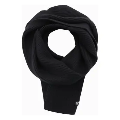 Ombre Men's monochromatic ribbed knit scarf - black