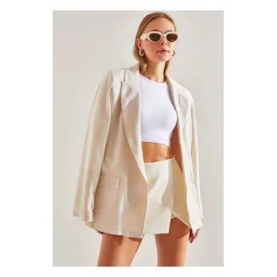 Bianco Lucci Women's Sleeve Detailed Blazer Jacket