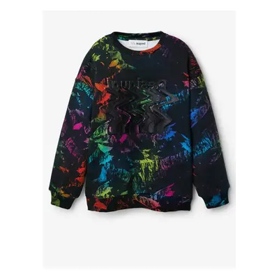 Black Boys Patterned Sweatshirt Desigual Vesubio - Boys