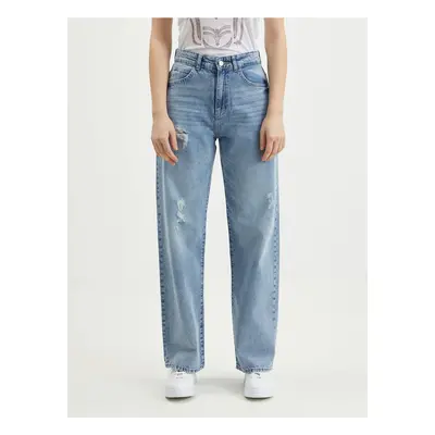 Light blue women's wide jeans Noisy May Josie - Women's