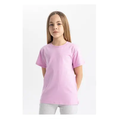 DEFACTO Girls Crew Neck Basic Short Sleeve T-Shirt