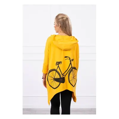 Sweatshirt with mustard cycling print