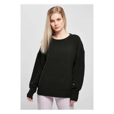 Women's robust fluffy sweater black