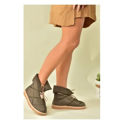 Fox Shoes Khaki Fabric Women's Daily Boots