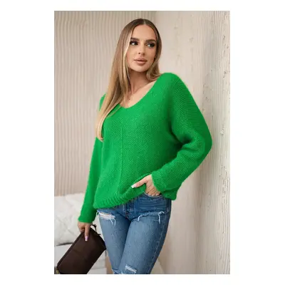 Kesi Włoski V-neck sweater bright green