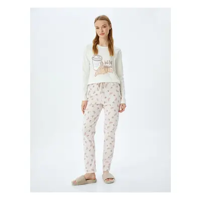 Koton Cotton Graphic Printed Pajamas Set