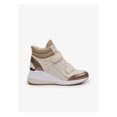 Beige women's leather ankle wedge sneakers Michael Kors Gent - Women's