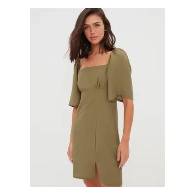 Khaki Women's Short Dress with Loose Sleeves Trendyol - Women's