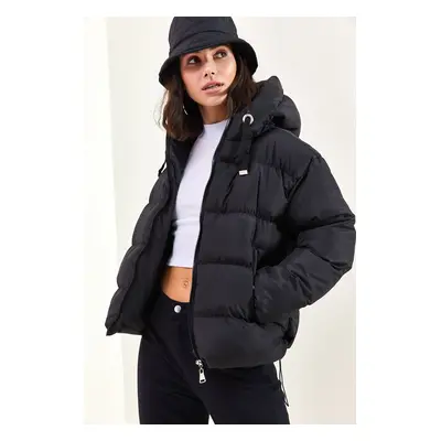 Bianco Lucci Women's Hooded Zipper Down Jacket