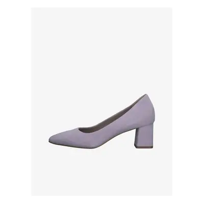 Light purple women's suede pumps with low heel Tamaris - Ladies