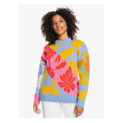 Light Blue Women's Patterned Sweater with Roxy Wool - Women