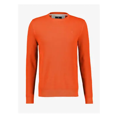 Orange men's ribbed basic sweater LERROS - Men