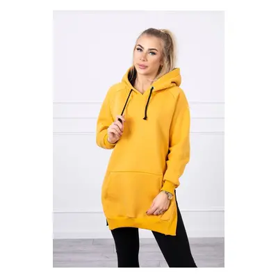 Kesi Two-color hooded dress mustard