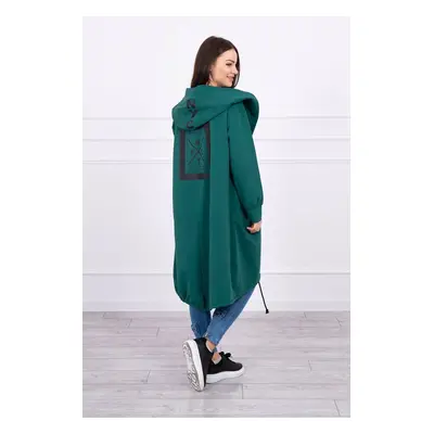 Kesi Cape with a hood oversize green