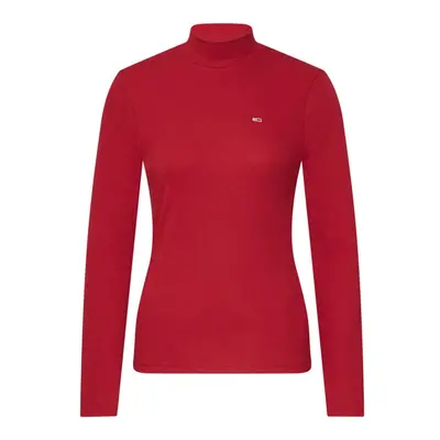 Tommy Jeans T-shirt - TJW RIB MOCK NECK LONGSLEEVE burgundy