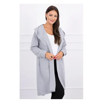 Cardigan with oversize print grey