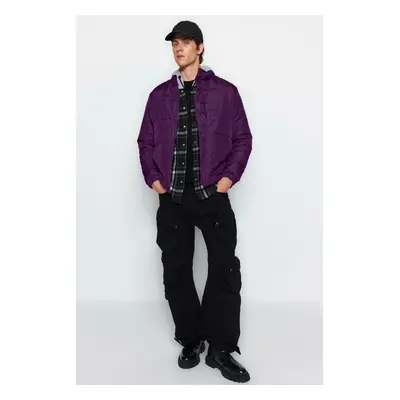 Trendyol Dark Purple Regular Fit Puffer téli dzseki