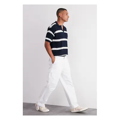 Trendyol Limited Edition White Loose Fit Tie-Legged Cargo Pants