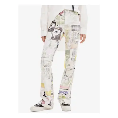 White women's patterned trousers Desigual Nicole - Women's