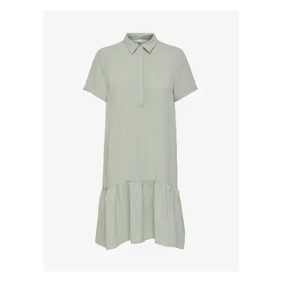 Light gray shirt dress with frills JDY Lion - Women