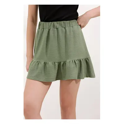 Bigdart Knitted Mini Skirt - Çağla