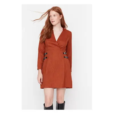 Trendyol Brown Double Breasted Woven Dress