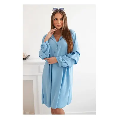 Kesi Włoski Oversized dress with decorative sleeves blue