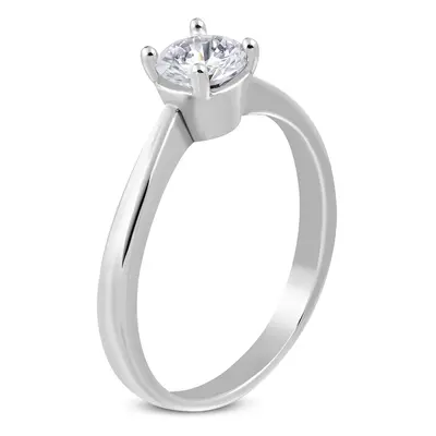 Surgical steel engagement ring CZ classic