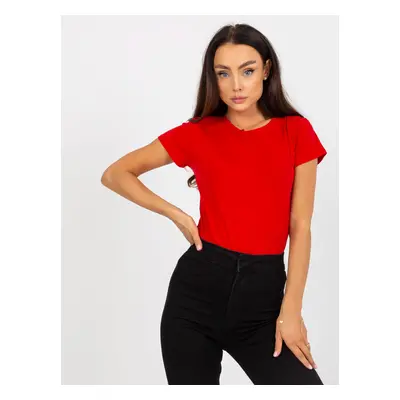 Red cotton women's t-shirt BASIC