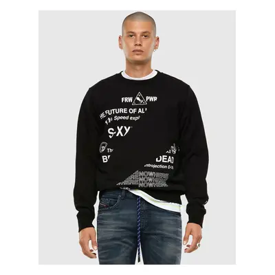 Diesel Sweatshirt - SGIRKFOLDED SWEATSHIRT black