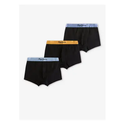 Set of three men's boxers in black Pepe Jeans Elrod - Men