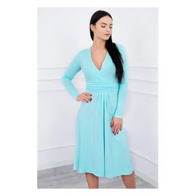 marka niezdefiniowana Dress cut under the bust, long sleeve mint