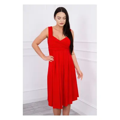 marka niezdefiniowana Dress with wide straps red