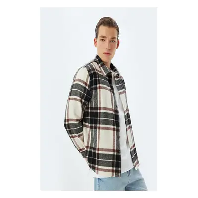 Koton Lumberjack Shirt Long Sleeve Button Down Cotton Blend