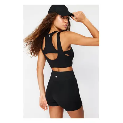 Trendyol Black Back Reflector Print Detailed Support/Shaping Knitted Sports Bra