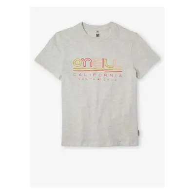 ONeill Light grey girls' striped T-shirt O'Neill All Year - Girls