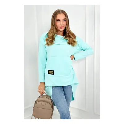 Kesi Sweatshirt with long back and hood mint