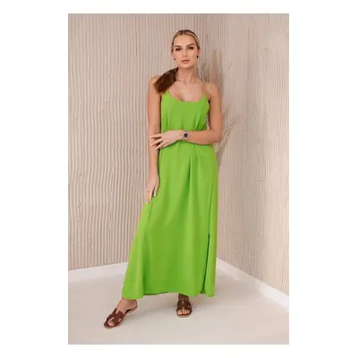 Women's maxi dress with straps - light green