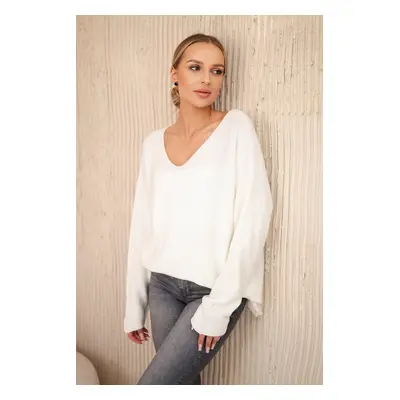 Kesi Włoski V-neck sweater ecru